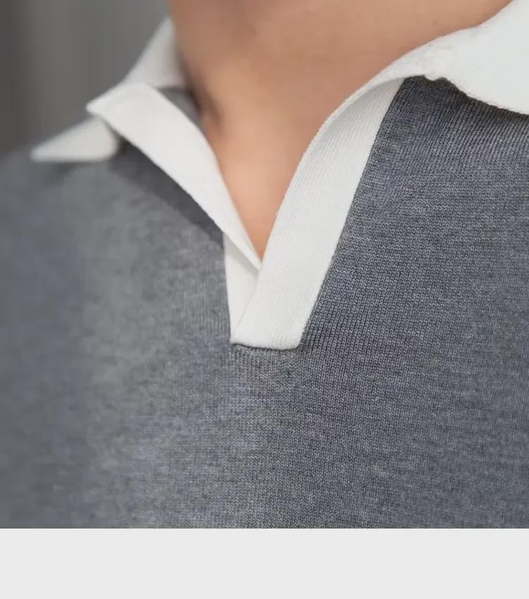 Trendy Japanese Men's 2023 Summer Polo Shirt - Solid Color, Short Sleeves