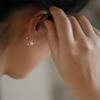 925 Sterling Silver Hoop Twist Shell Pearl Stud Earrings for Women Korean 14K Gold Plated Jewelry Accessories