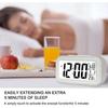 Batterie-Digitalwecker mit breiter LED-Anzeige und Temperatur, helle Nacht, Schlummerfunktion, System 12/24 Stunden, Datum, Kalender, für Schlafzimmer-Nachttisch