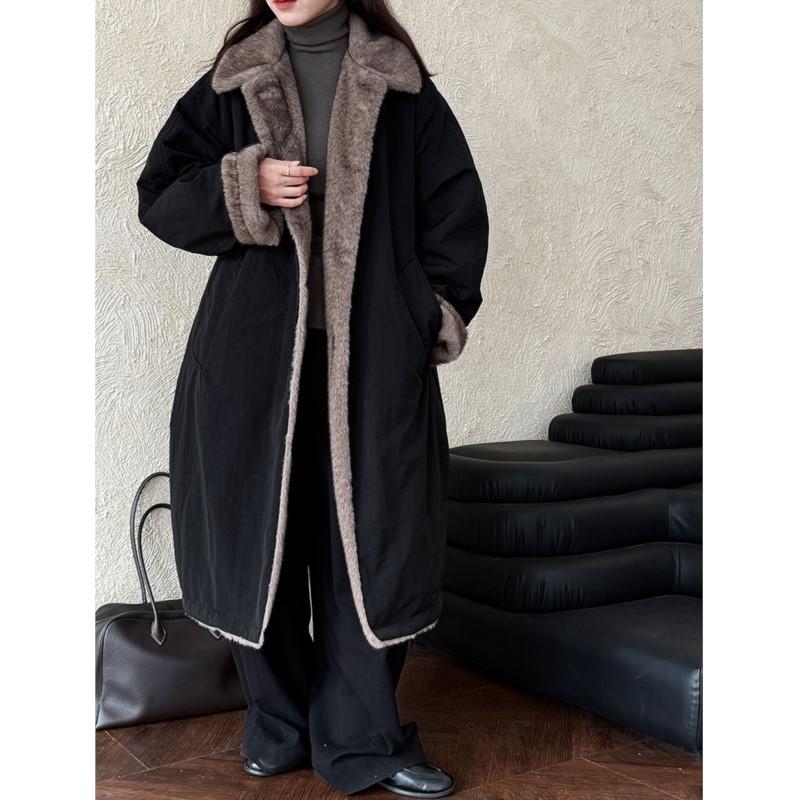 Johnature Korean White Duck Down Long Coat Contrasting Fur Collar  Women Winter Casual Warm Comfortable Jackets