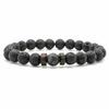 Black Lava Stone & Wooden Bead Bracelet