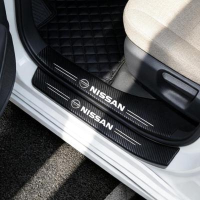 For Qashqai Versa Leaf Sentra Pulsar Xterra X-trail Nismo Carbon Fiber Automotive Parts Car Threshold Stickers