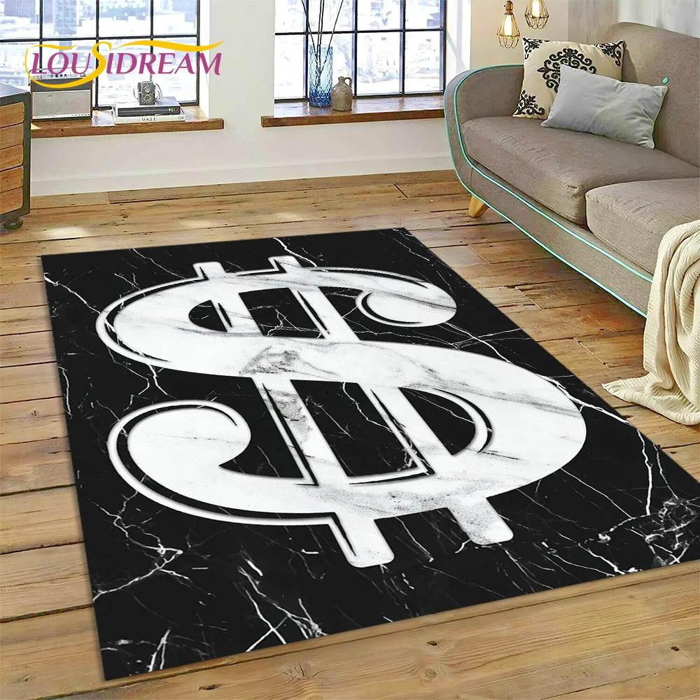 Rich Dollar Euro Pound Money 3D Cartoon Carpet Rug for Home Living Room Bedroom Sofa Doormat Decor,kids Play Non-slip Floor Mat