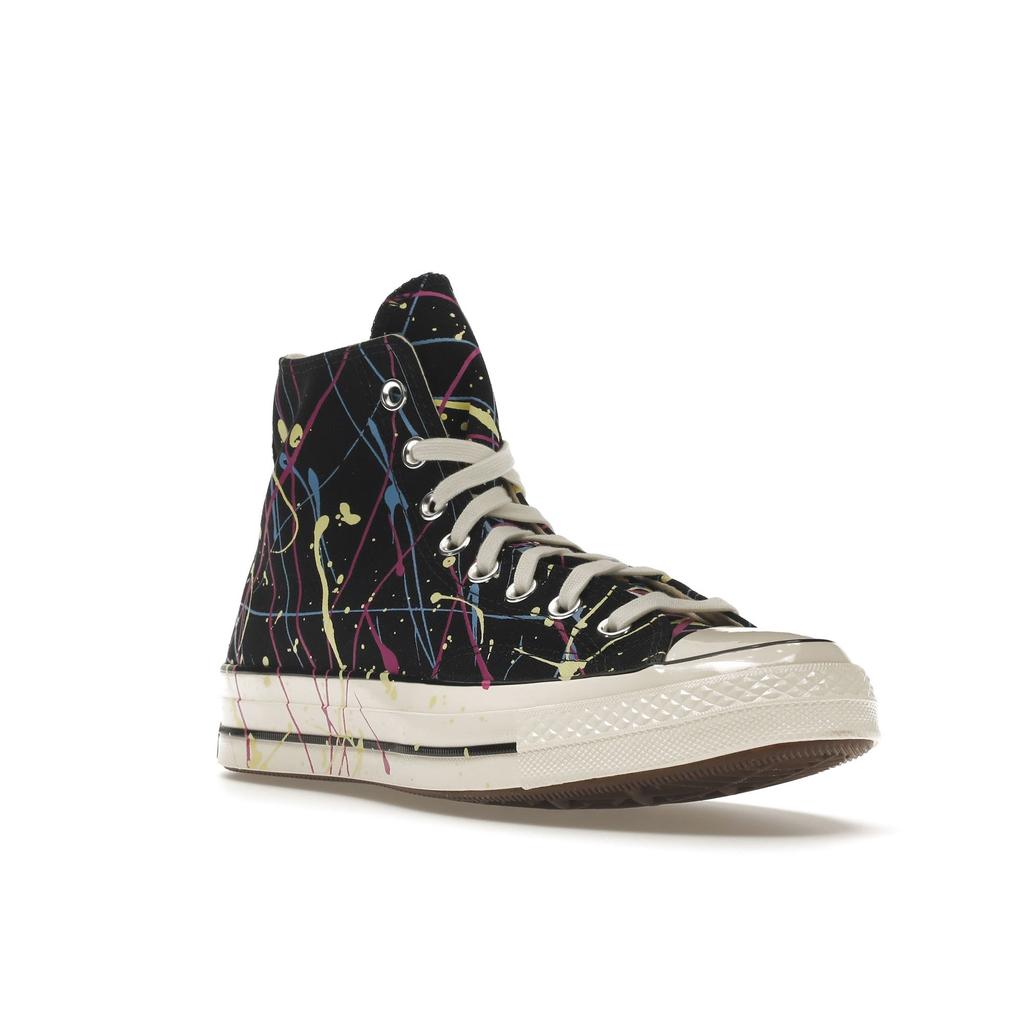 Converse Chuck 70 High Black Magenta Paint Splatter Casual Shoes 170801C