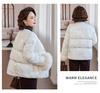 Women's Winter 2025 Jacquard Fox Fur Down Jacket - Short, Round Neck, White Duck Down, New Chinese Style Mother's Coat