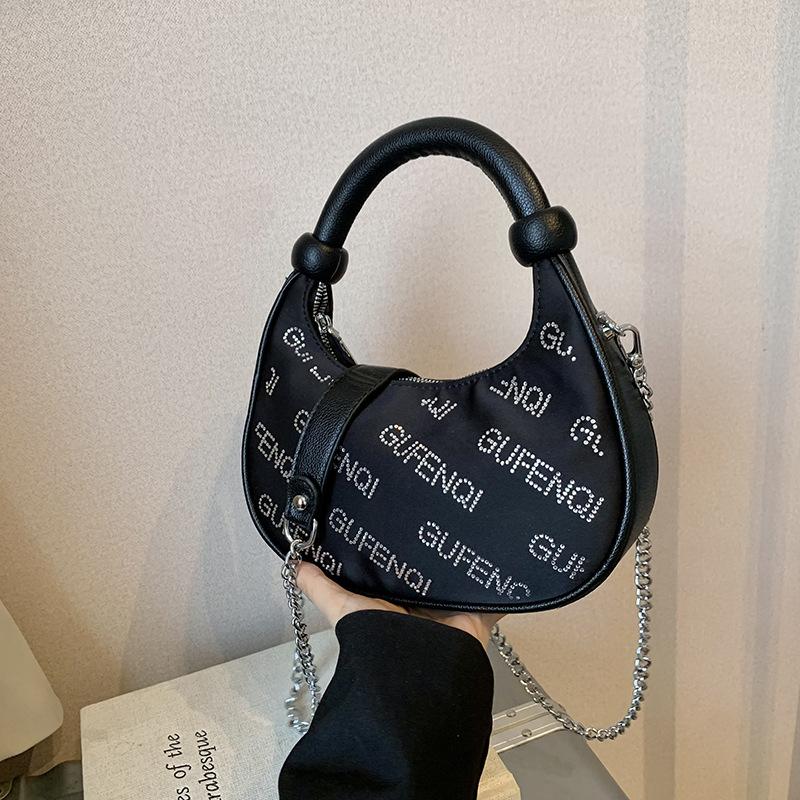 

Яркая алмазная сумка женская сумка 2024 новая мода плечо интернет знаменитость высокий смысл нишевая сумка-мессенджер пельменная сумка подмышкой