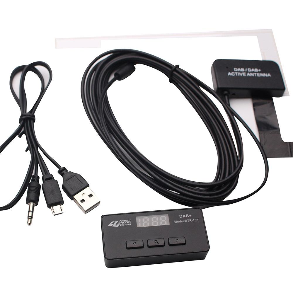 Universal Car DAB Digital Radio Adapter With Antenna for Android Car Radio Stereo LCD Display USB FM Transmitter AUX Interface