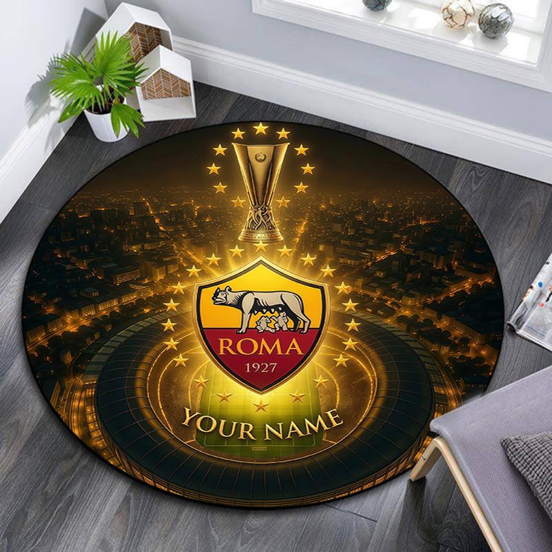 Tapis rond personnalisé AS Roma, Tapis pour salon, chambre à coucher, canapé, salle de jeux, Tapis de sol antidérapant