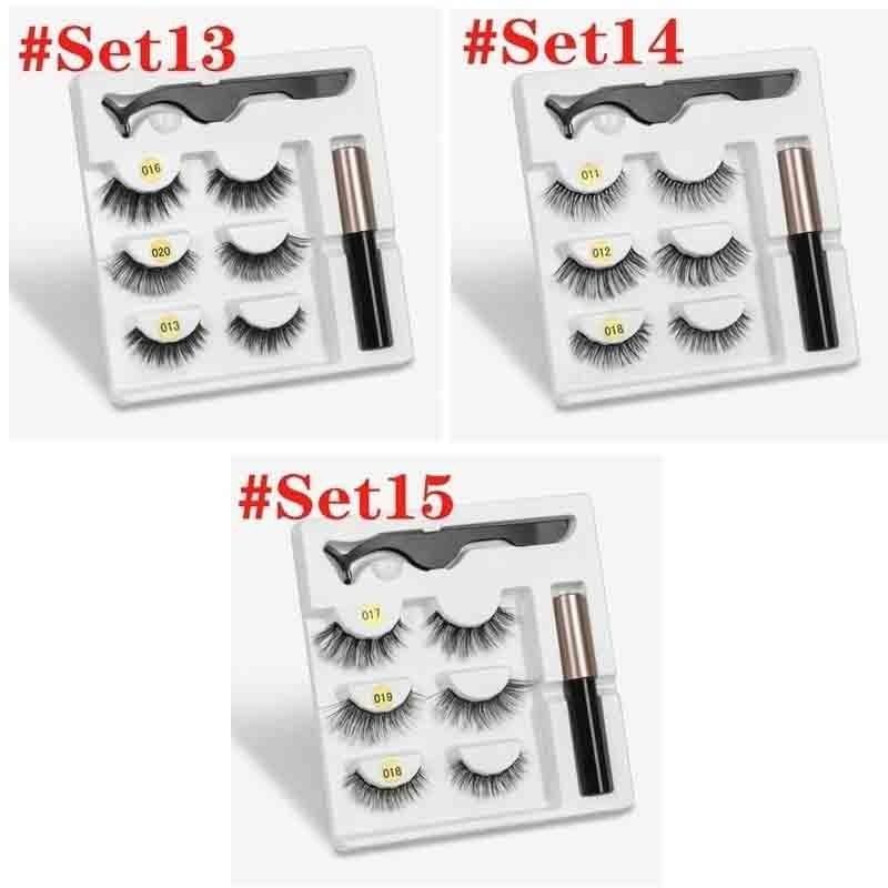 

Норковые магнитные ресницы, водонепроницаемые, прочные, три пары самоклеящихся подводок для глаз, пинцет, толстые магнитные ресницы, набор магнитных подводок для глаз Set 15
