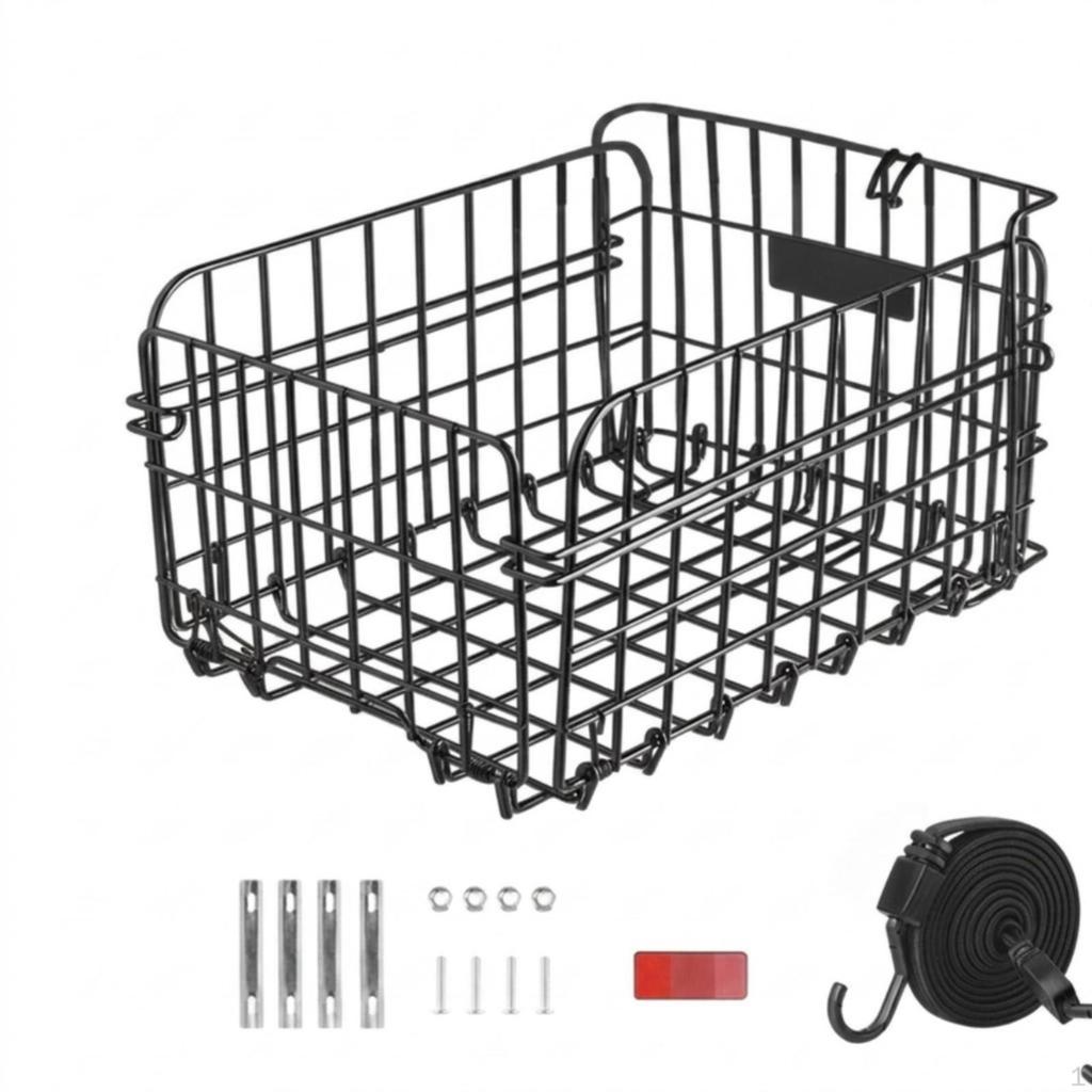 Bike Rear Basket Foldable Cycle Rectangular for Commuters, Cyclists, Grocery