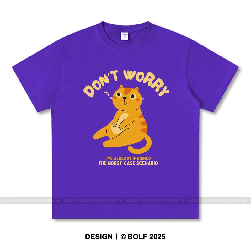 Women's Don't Worry Printed T-Shirt 100% Cotton Oversized Chill Graphic Tees for Men Summer Tops Positive Streetwear