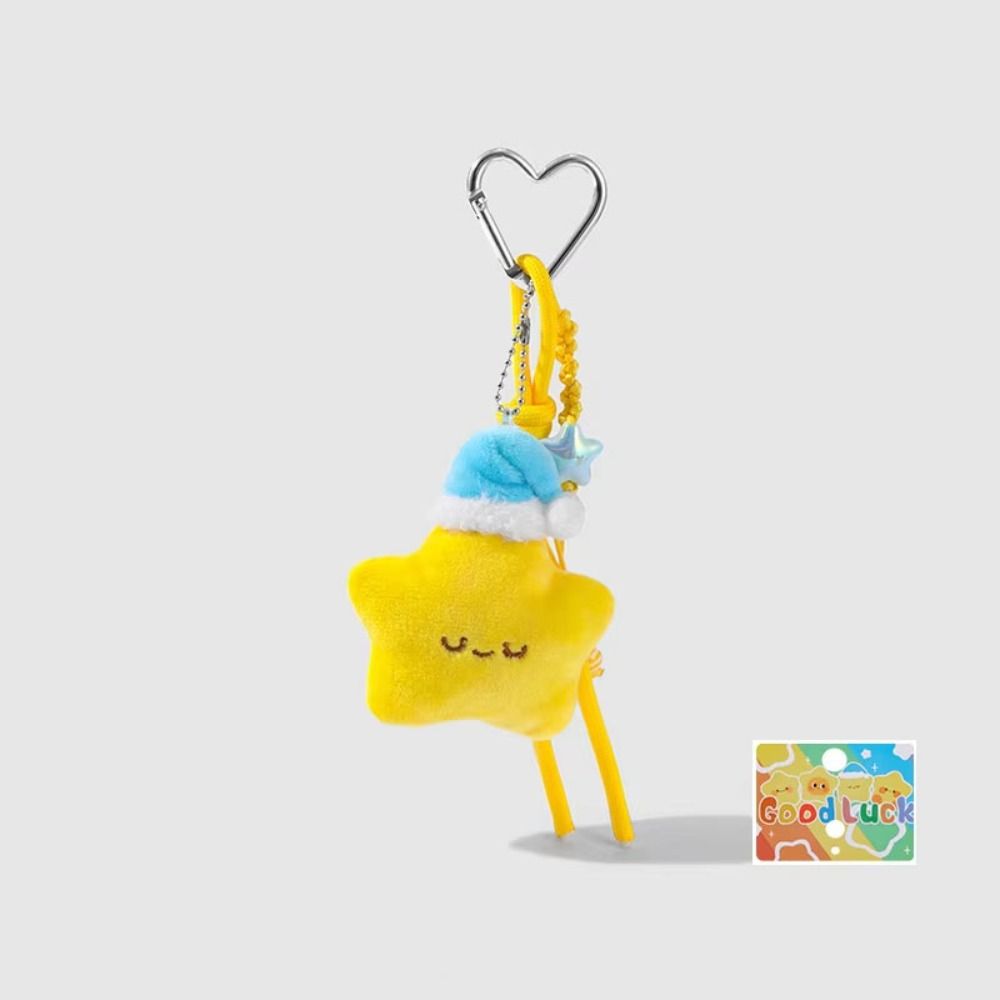 Cartoon Star Doll Pendant Heart Keychain Chirping Star Pendant Plush Star Keychain Kids