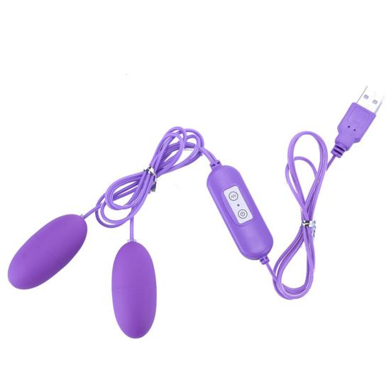 USB Double Egg Vibrator 10 Frequency Vibration Clitoris Stimulator Sexleketøy for voksne