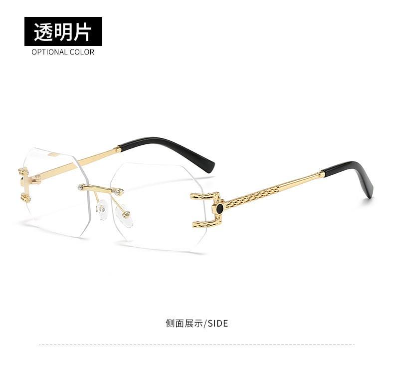 Atmospheric Frameless Trimmed Sunglasses | Light Luxury Metal Legs Concave Sunglasses