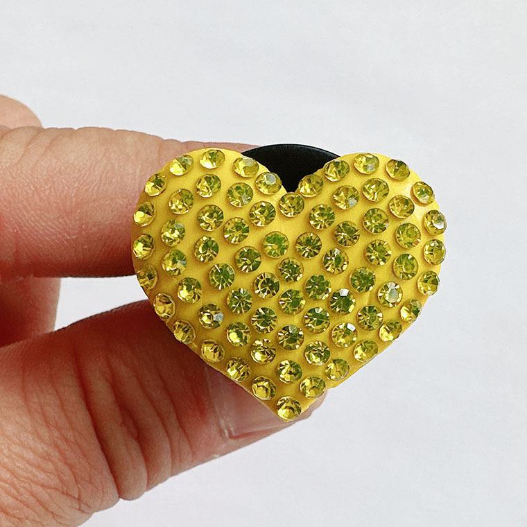 Diamond Rhinestone Peach Heart Car Air Vent Aromatherapy Clip - Love Car Perfume Decoration