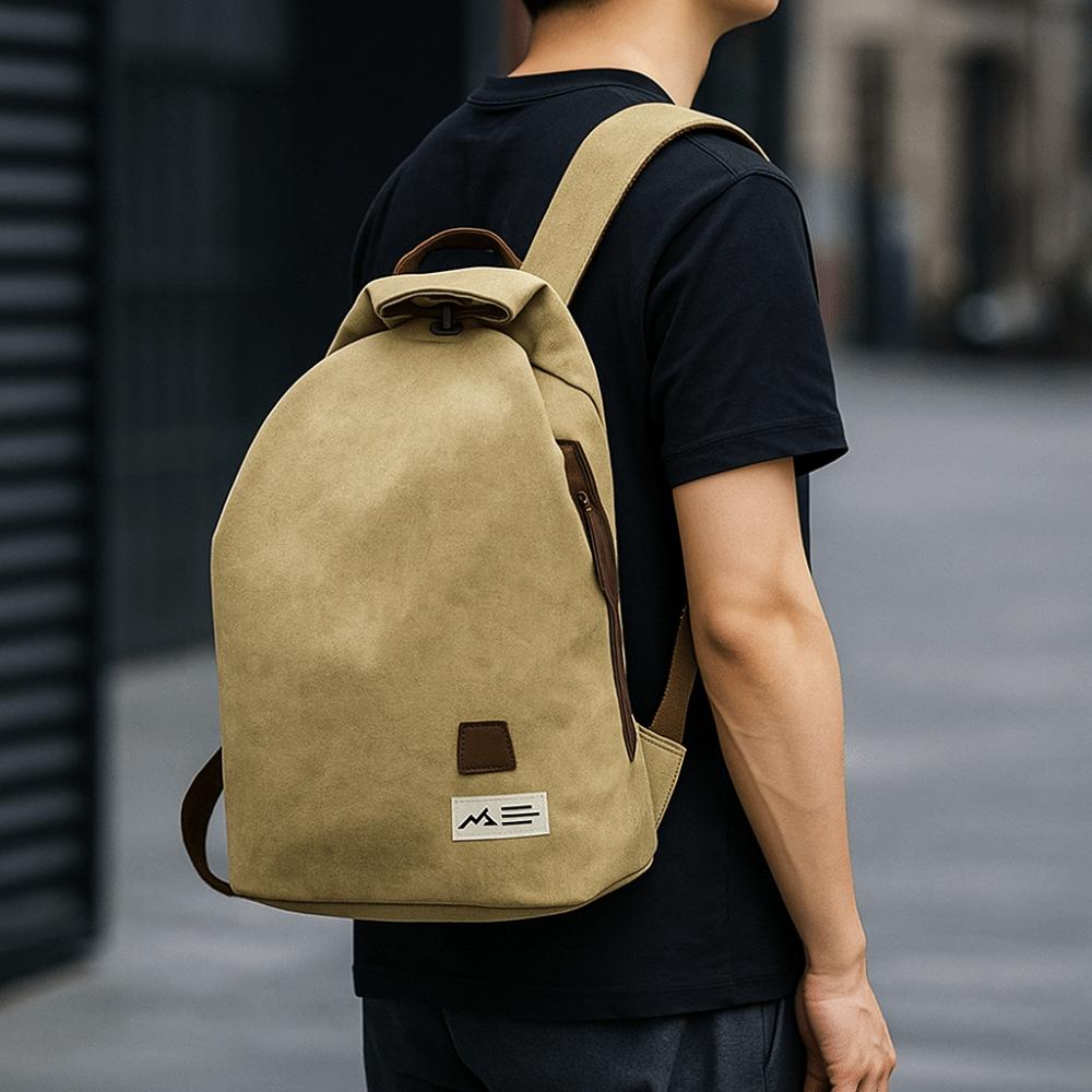 Large Capacity Male Crossbody Bag Retro Style Single Shoulder Pouch Canvas Chest Bag  Travel