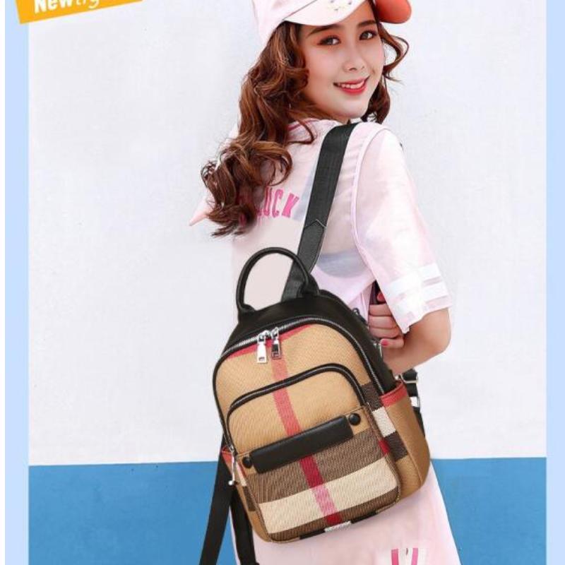 

Вместительный клетчатый новый модный холщовый рюкзак для отдыха, поездок на работу, женские рюкзаки, черные деловые дорожные сумки