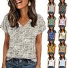 Damskie Topy Letnie Koszulki z Krótkim Rękawem i Dekoltem V Casualowe Eleganckie Letnie Bluzki Tunika Top