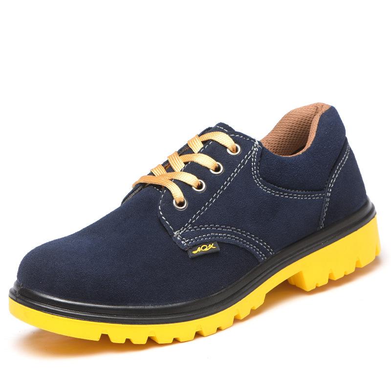 Labor Protection Shoes Anti-Smashing and Anti-Penetration Suede Cowhide Wear-Resistant Oil and Acid Resistant Lightweight Welder Safety Work Shoes