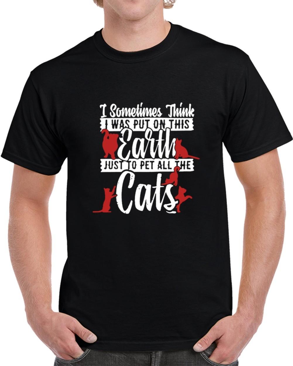 I Pet All The Cats T-Shirt Loving Feline Pet Owner Unisex Gift Clothing Tshirt L
