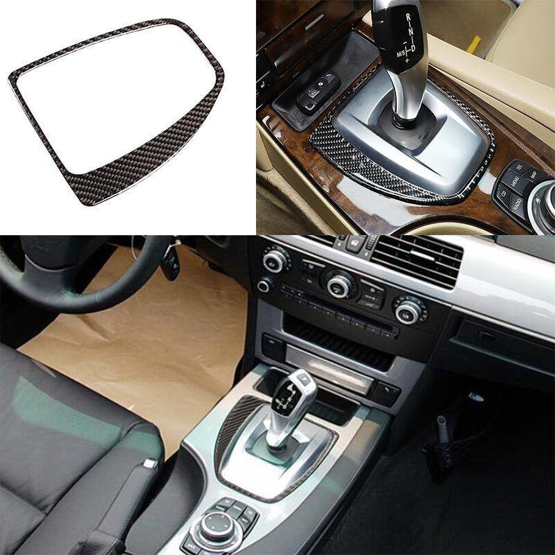 Real Carbon Fiber Trim Cover 2004-2010 For BMW 5 Series Central Gear Shift Panel