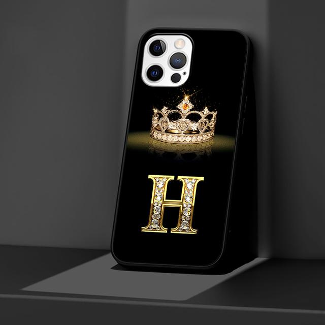

Чехол с надписью Diamond Crown для Apple Iphone 14 11 13 12 Pro Max Xr 7 8 +Se 2020 Xs 6 6s Plus 5 5S, черный силиконовый чехол для телефона iPhone 13