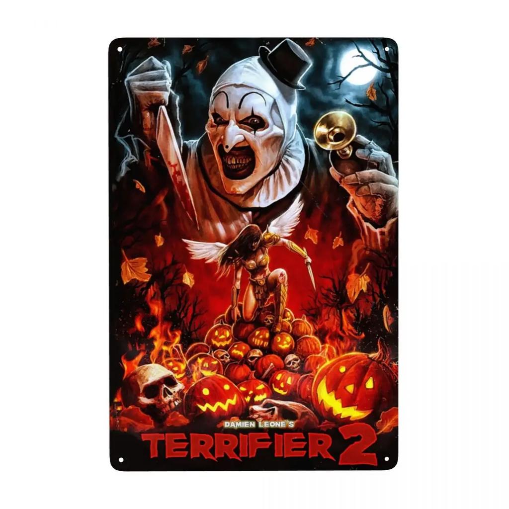 Retro Terrifiers Halloween Horrorfilm Metallschilder Benutzerdefinierte Blechschilder Tor Garten Bars Heimdekor 30x20cm