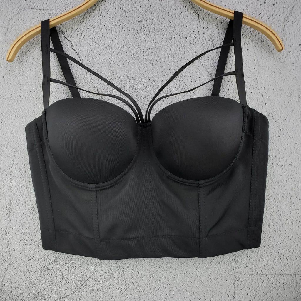 Classic Women Black White Dot Tube Top Corset Bustier Girl Sexy Push Up Vest Bralet Lady Bra Cropped Tops Club Party Lingerie