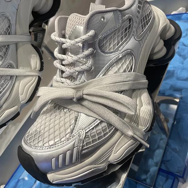 Cowhide Version Silver Dad Shoes Women's Breathable Leather Shoes Thick Sole Heightening Color Matching Versatile Lace-up Casual Sports Shoes