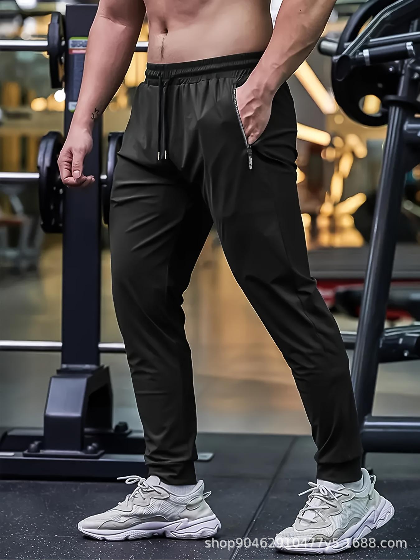 Men s Summer Ice Silk Jogger Pants - Casual, Plus Size, Boxer Briefs Style S