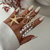 Exaggerated Starfish Ring Gold Color Flower Ring Romantic Pearl Ring  Friends