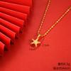 Vietnamese gold-plated necklace for women, long-lasting color, vintage heart-shaped imitation gold jewelry, copper alloy accessory, new clavicle