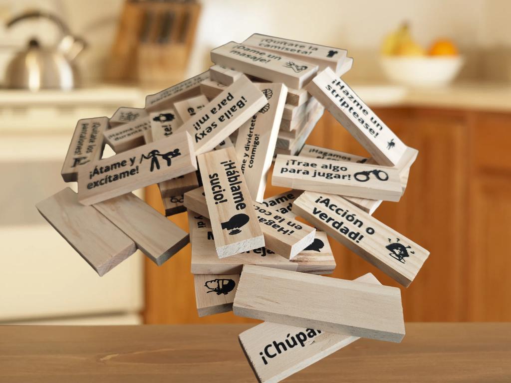 Seven Language Versions 48pcs Building Block Game Couple Wooden Block Tower Game Date Night Adult Party Game Spanish SM Product