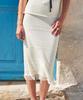 Polneua Fringe Knit Skirt (Cream)
