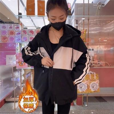 Damen Oversize Gepolsterte Kapuzenjacke Dicke Baumwolle Warmer Mantel Lässige Sportliche Baseball-Stil Oberbekleidung