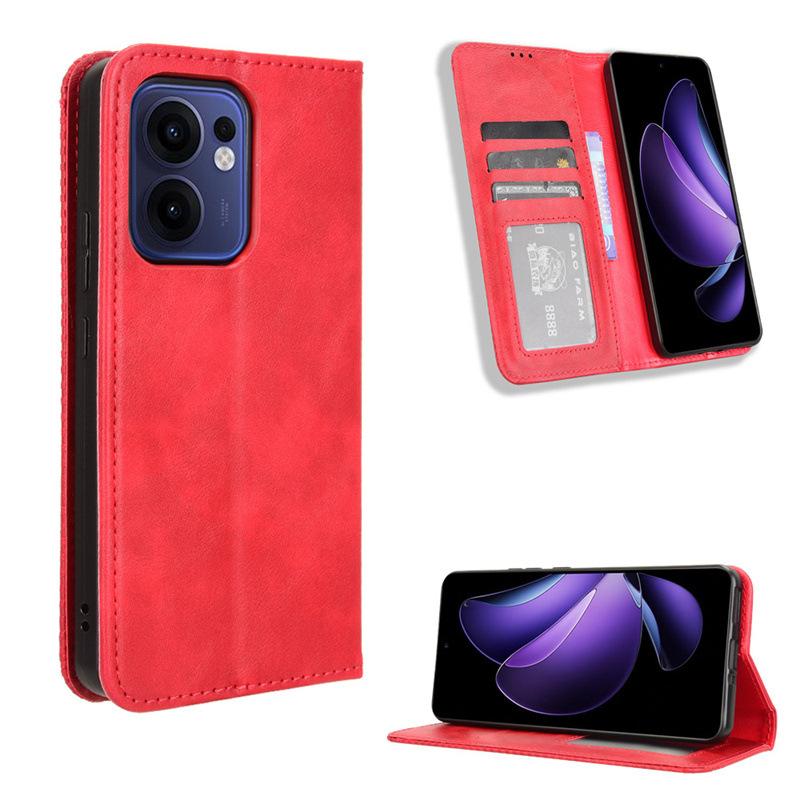 Flip Cover For OPPO Reno13 F / Reno 13F Leather Case [Flip Vintage Leather] Shockproof Durable Retro Protective Case
