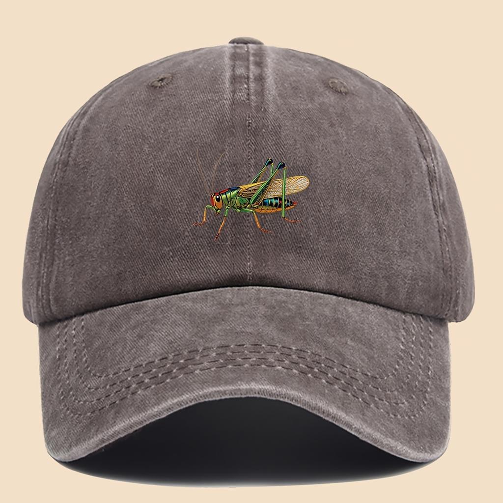 Pc Exquisite Printed Baseball Cap with Stylish Cricket Design InsectThemed Duckbill Hat Adjustable Size Breathable Comfo