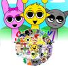 55 Piece Incredibox Sprunki Cute Style Waterproof Stickers For Creative Decoration