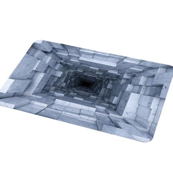 3D Optical Illusion Floor Mat Non-Slip Vision Rug Realistic 3D Carpet for Living Room Bedroom Bathroom Hallway Easy Care Decorative Rug