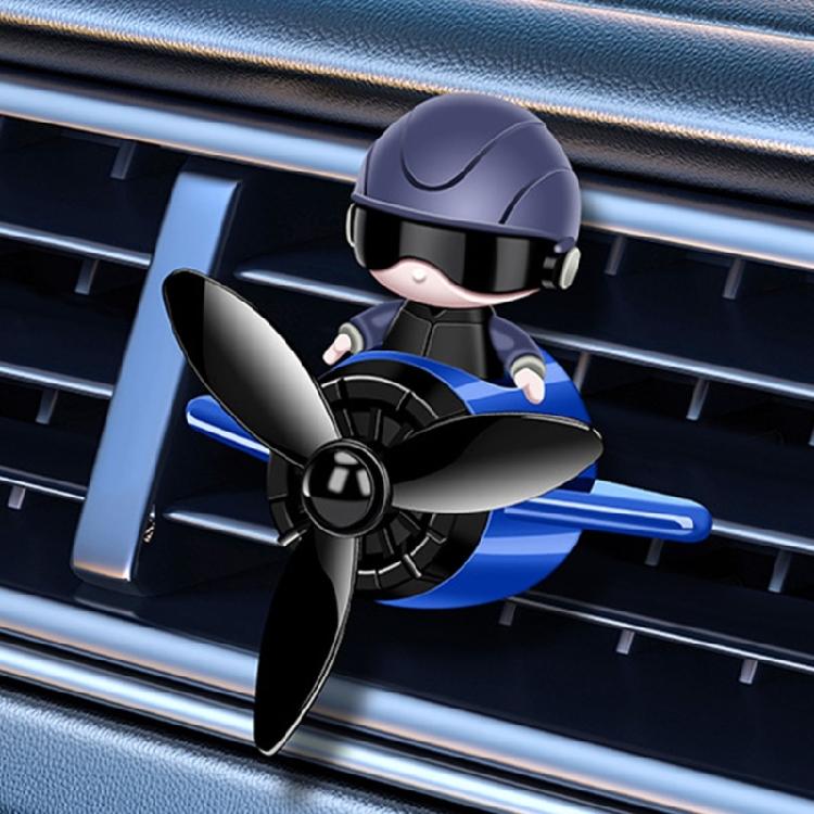 Car Interior Dashboard Decoration Ornament Scent Enhancer, Cute Pilot Model With Active Propeller Vent Mounted Freshener