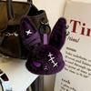 Peluche Lapin Gothique d'Halloween Charme Sac Lapin avec Design Bandage Pendentif Kawaii Ornement Sac Voiture Cadeau