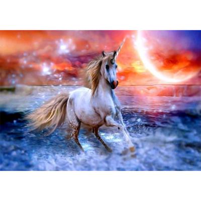 Pictură cu diamant Animal Un cal care alergă Broderie cu punct de cruce Circular Strass Decor pentru casa