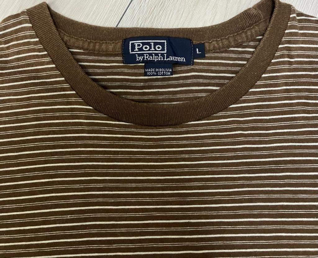 [USED] Vintage 90s Polo Ralph Lauren striped T-shirt, brown