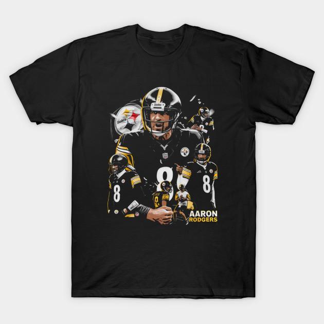 

Men Black Print T-shirt Aaron Rodgers Pittsburgh Flag No-Cut Transfer Paper Print Cotton Tshirt 4XL чорний