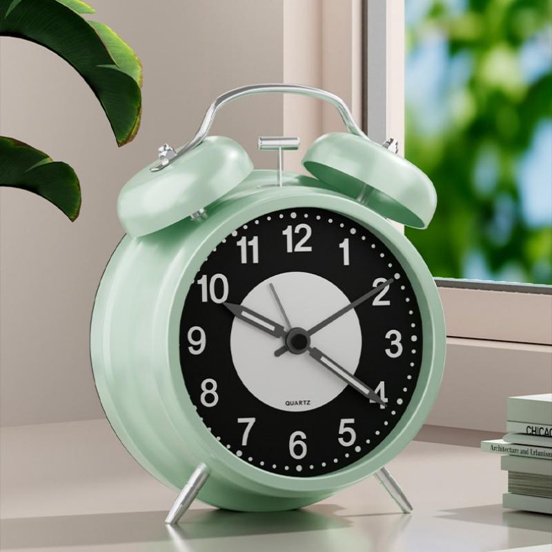 3 Inch Luminous Alarm Clock Students Children's Alarm Clock Strong Wake-Up for Elderly Silent with Night Light Battery Powered