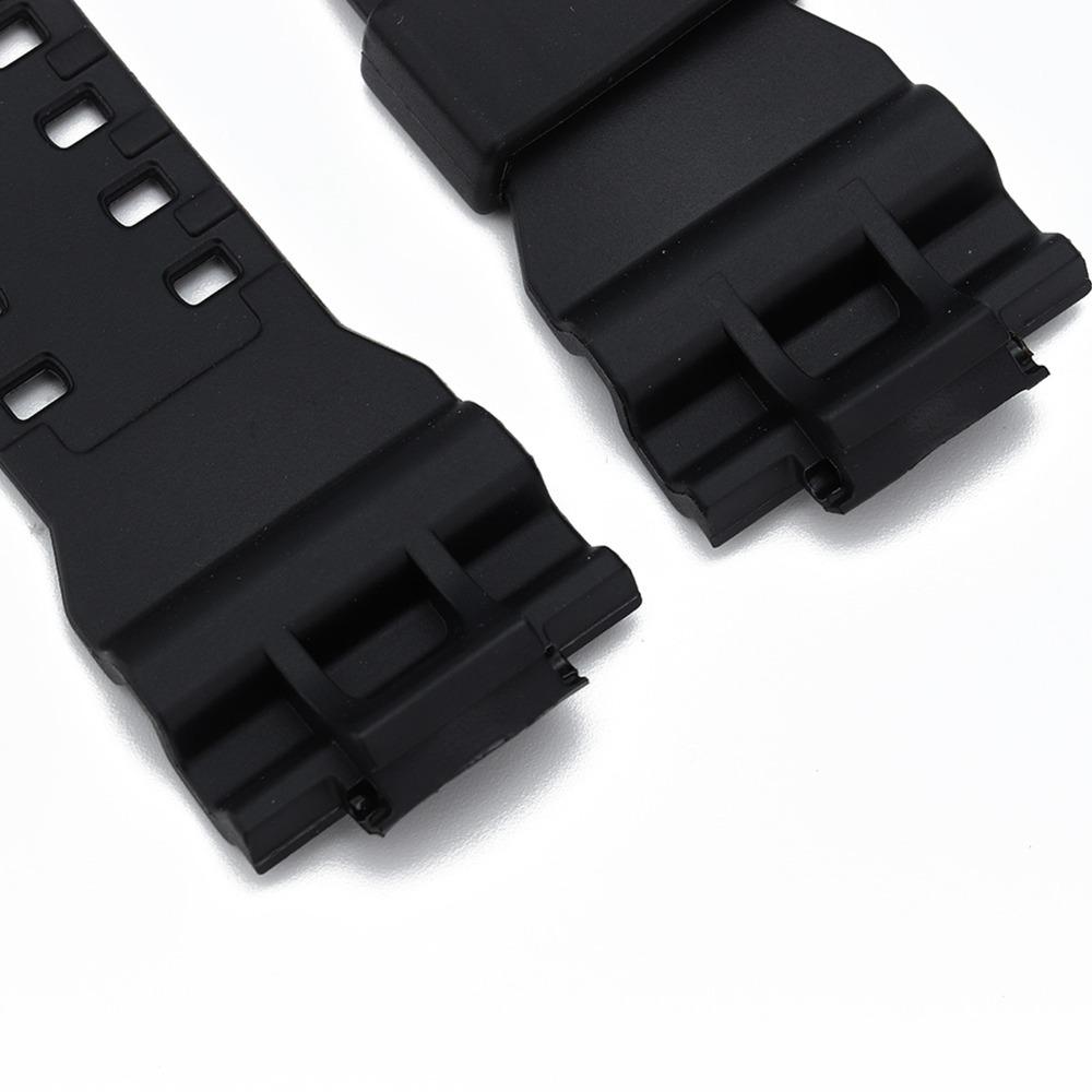 Pin Buckle Silicone Watch Strap with Watch Case Black Natural Resin Strap Rubber Watch Band for For Casio GA110/100 Daily Wear