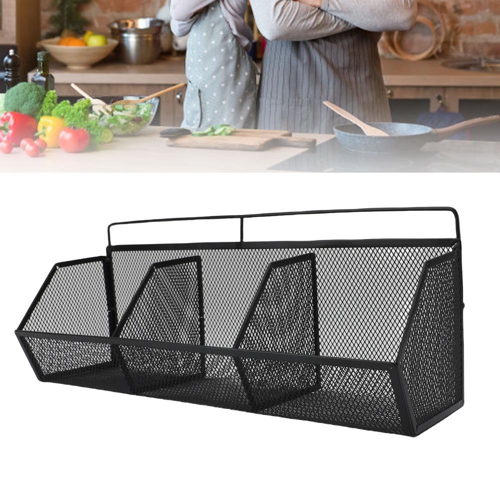3 Pezzi Cesta Metallica a Rete da Parete 3 Scomparti Cesta a 3 Scomparti Cesta Appesa Contenitore Lavanderia