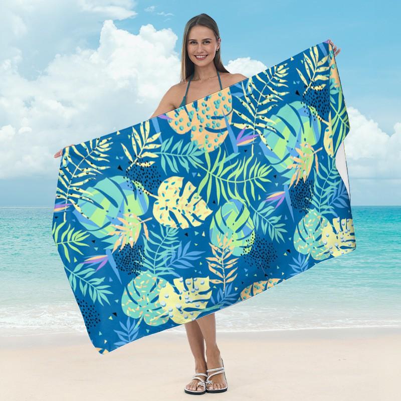 Ultrafine Microfiber Quick-Dry Beach Towel Adults Digital Print Sports Swim Cover-Up Gym Fitness Lightweight Absorbent Blanket