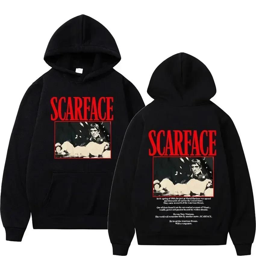 Klassischer Film Scarface Tony Montana Hoodie Damen Hip Hop Vintage Langarm Winterkleidung Damen Ästhetische Kleidung