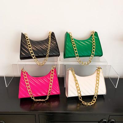 Women'S Bag Fashion Small Square Bag Niche Embossed Shoulder Bag Chain Versatile Underarm Small Square Bag Tide